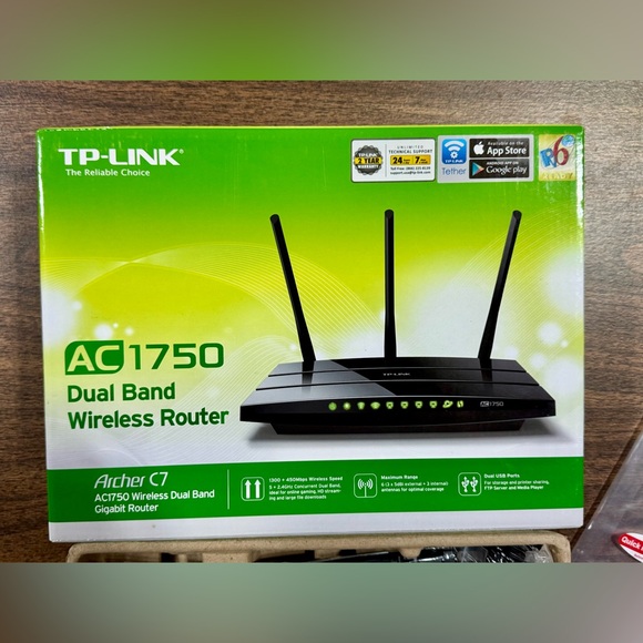 🌐 TP-Link Archer C7 AC1750 Dual Band Gigabit Router – Open Box / Like New - Picture 1 of 3